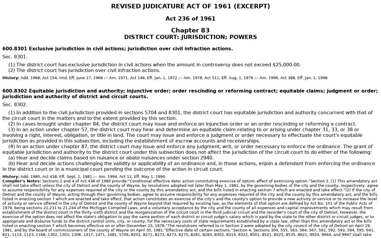 Crawford County civil court docket jurisdiction