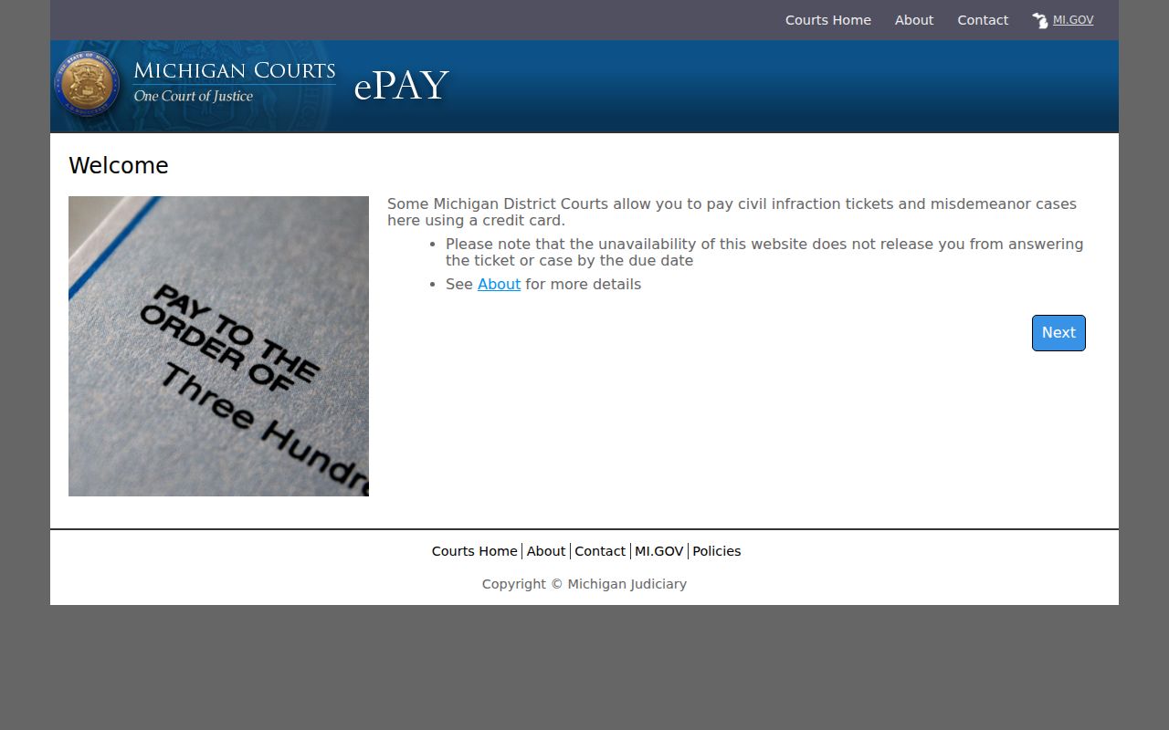 Crawford County traffic court record eTix availability notice